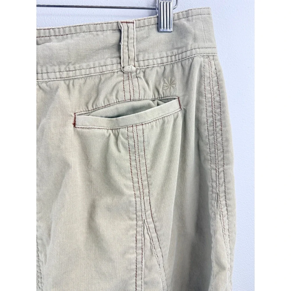 Athleta Khaki Corduroy A Line Flare Skirt Womens No Size Tag Boho Festival Comfy
